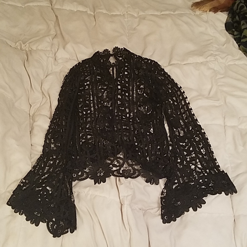 Lace see-through long sleeve